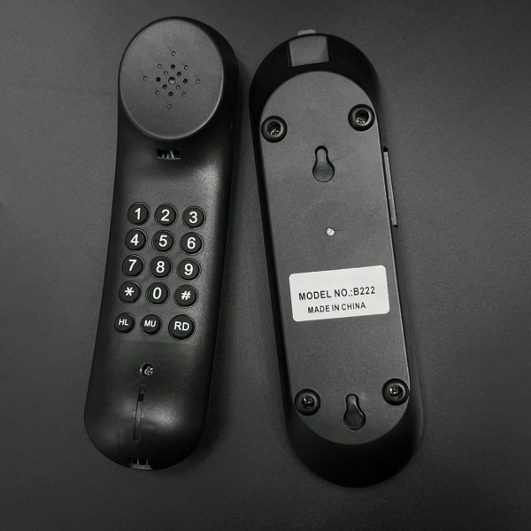 Sladdtelefoner Fast telefon hemtelefon Fasta telefoner Väggmonterbar fast telefon för kontorshotell hem badrum Black