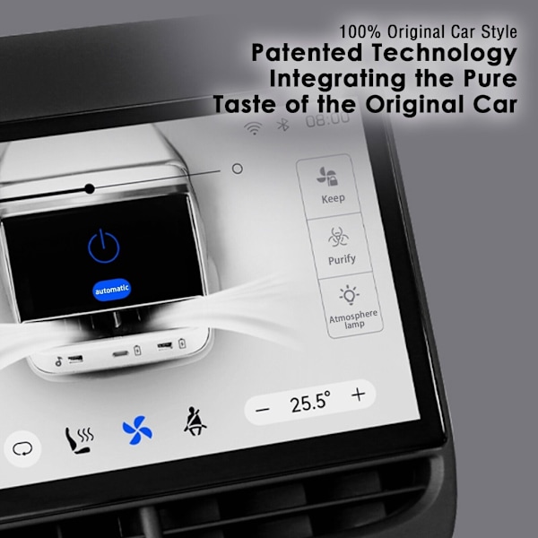 Takaistuimen viihdejärjestelmän AC-paneeli 7 tuuman näytöllä ja langattomalla Carplay-toiminnolla