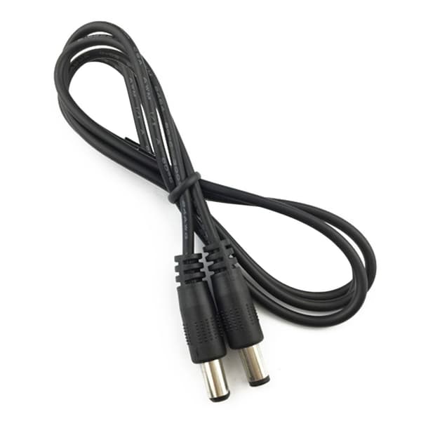för DC 5.5x2.1mm Hane till Hane Kontakt Cylinder Jack Strömadapter för DC Strömförlängningskabel För CCTV Säkerhetskamera