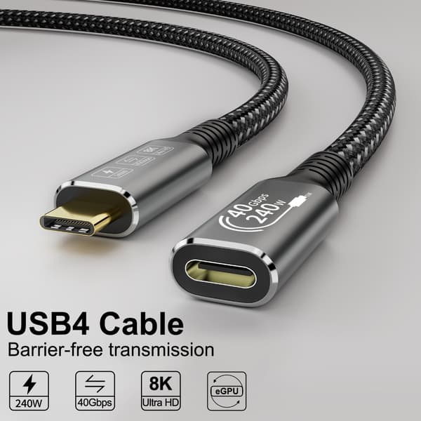 240W USB4.0-kabel 8K@60Hz videodisplaykabel USB C 40Gbps dataoverførsel