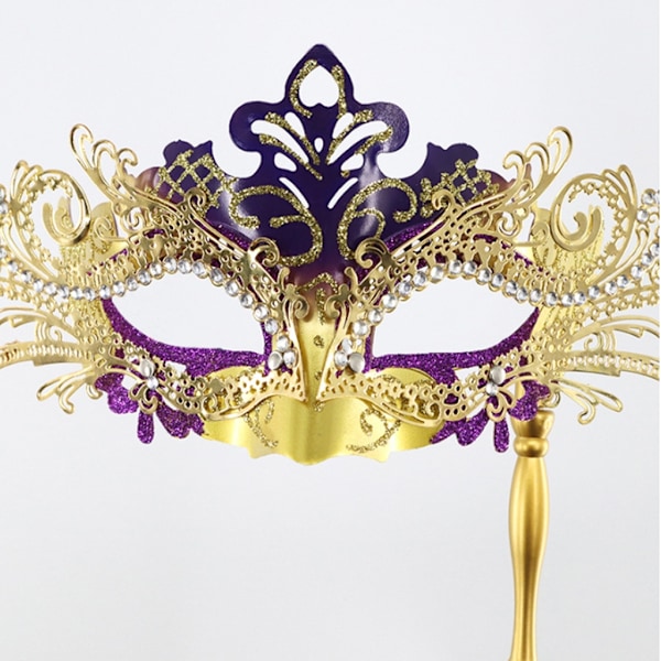 Maskeradmask för kostym, maskeradmask för halloween, mardi gras, cosplay, festmask Golden Purple