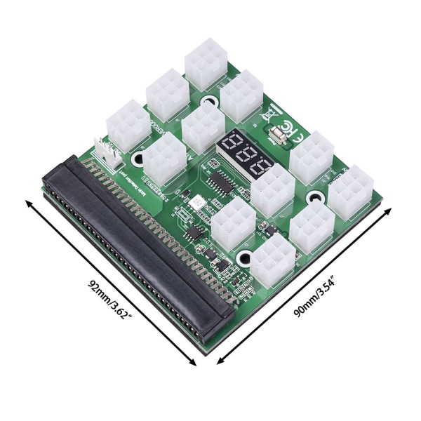 Power för PSU GPU Ethereum Mining Server Breakout Board för med 12st 6Pin till 6+2Pin 18AWG Power Cor A