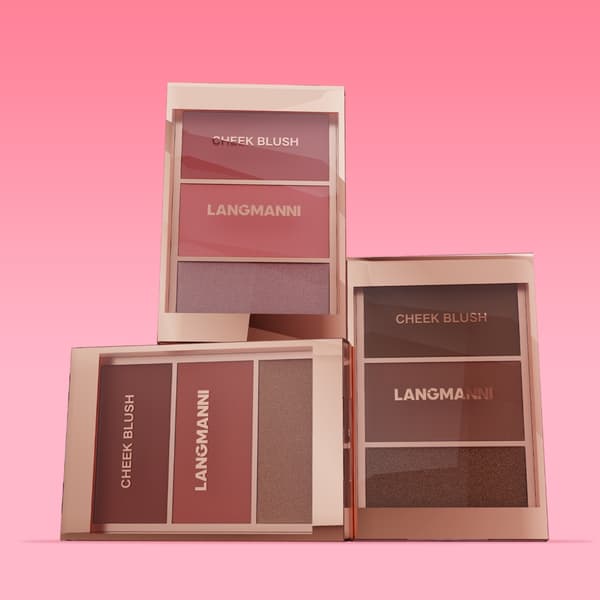 Bærbar Blush Palette Kindben Kontur Blush Highlighting Flush Effekt C
