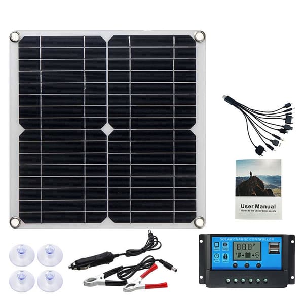 12W Solpanel Kit med Solcellsladdningsregulator Set för Camping Båt 6