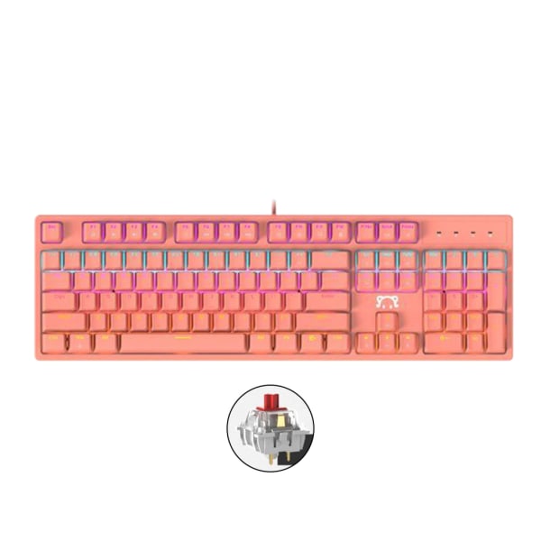 104 Taster USB Kablet RGB Baggrundsbelyst Mekanisk Gaming Tastatur med Grøn / Rød Kontakt Frostede Tastehætter til Desktop og Laptop