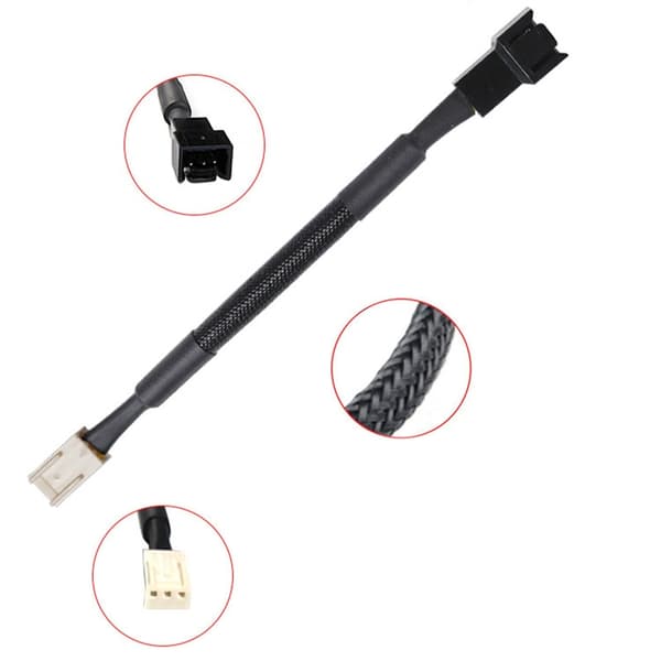 Tyst Drift 3-Pin CPU Fläkthastighetsreducerare Spänningsreduceringskabel För PC