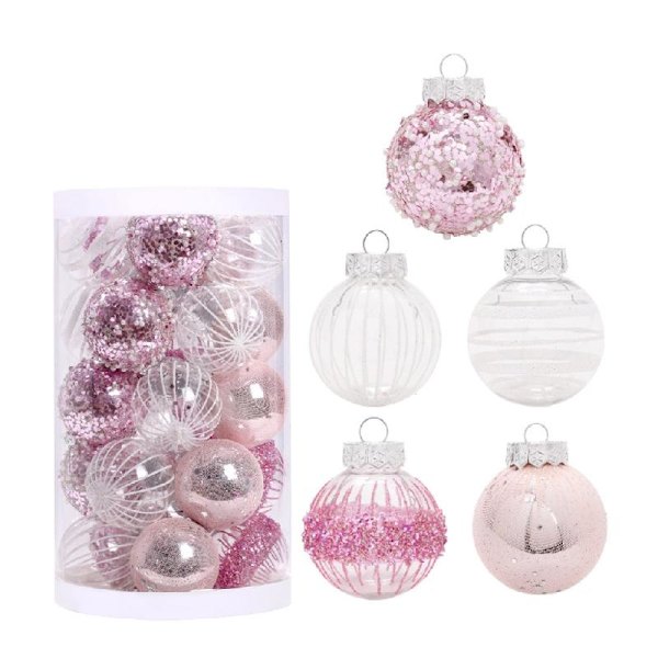 25 st/set Julgranskulor Ornament för Julgran Okrossbara Hängande Kulor Högtid Bröllopsfest Dekorationer
