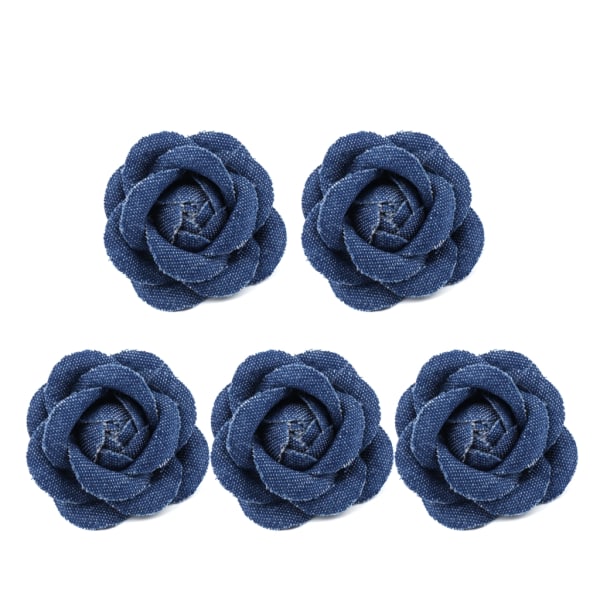 5 st/lot Korea Denim Tyg Blommor Håraccessoarer Kläder Hattar Klänning Dekoration DIY Crafts Supplies B2