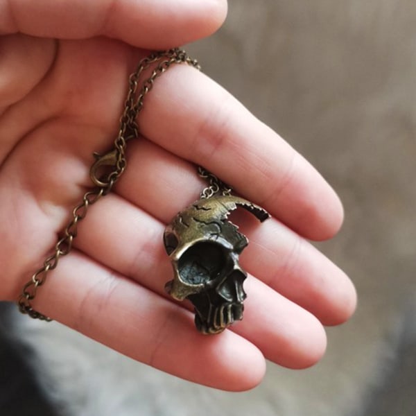 Antik legering skelett halvhalsband Döskalle Charm Nyckelbenskedja Halsband Vintage gotisk retro smycken Choker för kvinnor Ancient gold