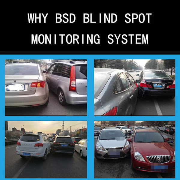 Döda Vinkeln Detektering Auto Säkerhetsövervakningssystem BSD Varning