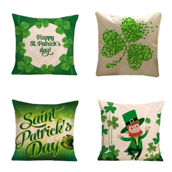 4 st 45x45cm Saint Patrick's Day Slängkudde för case Soffa Sovrum Kudde Cov