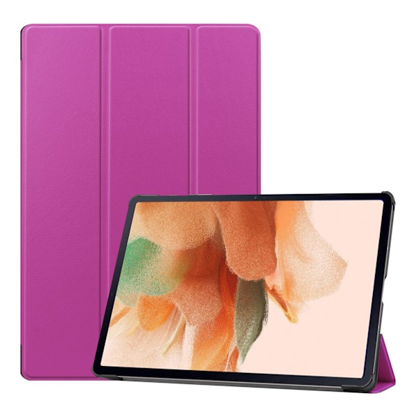 Magnetisk flik för case till Galaxy TAB S7 FE LTE T730 12,4 tum med cover 12,4'' Tri-Fold Auto Sleep Red