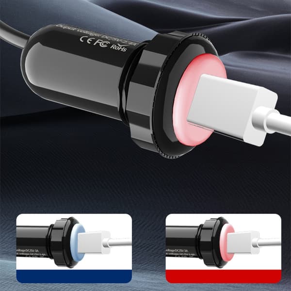 USB Billaderadapter med Roterende Klemme for Effektiv Lading i Bil