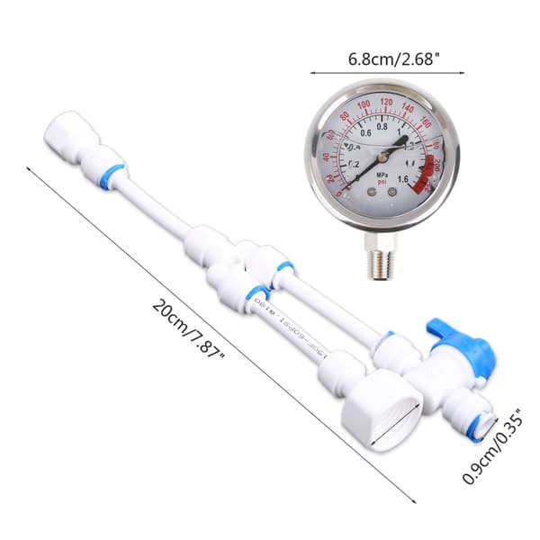 2 i 1 Professionell Vattenrenare Kranrör Tryckmätare Testmätare 0-1.6MPA Anti-vibration