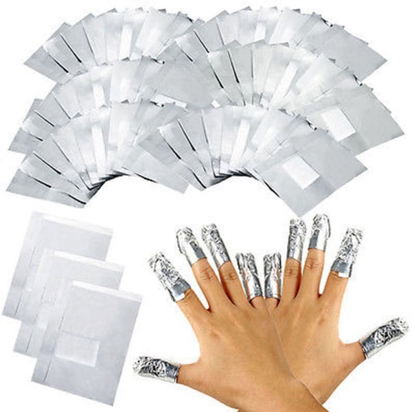 150 st aluminiumfolie Nail Art Soak Off Acrylic Gel Polish Nail Wraps Remover