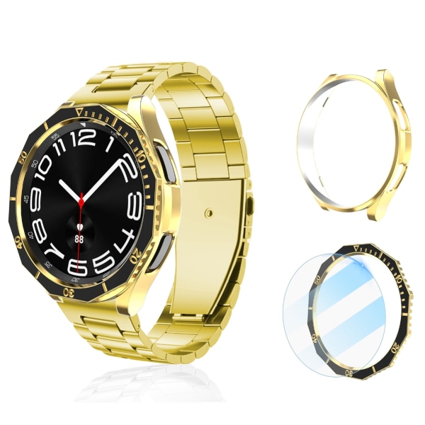 Watch Skyddsram Stötfångare Cover för Watch6 Classic43mm R950/47mm R960 Full täckning anti-scratch Black gold 43mm