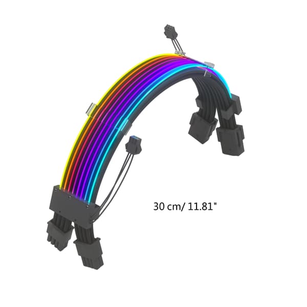 GPU-kabel Hovedkortforlengelse ARGB-kabel PSU ARGB-forlengelse med strømpe