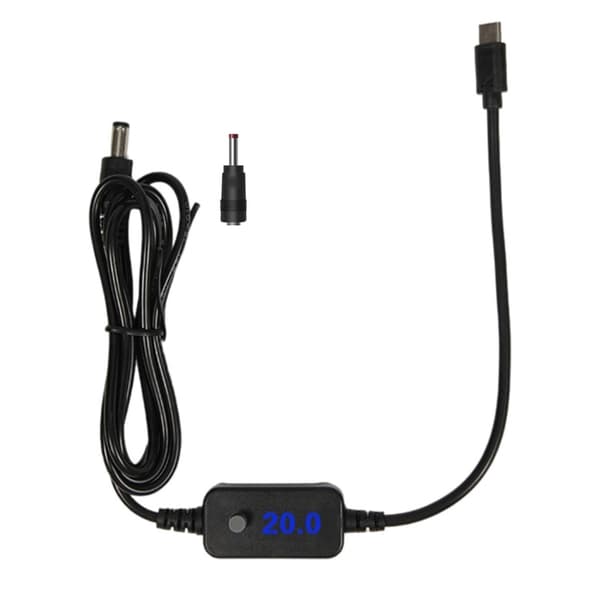 USB C til 5.5x2.5mm 5V 9V 12V 15V 20V Justerbar Kabel Strømadapterkabel