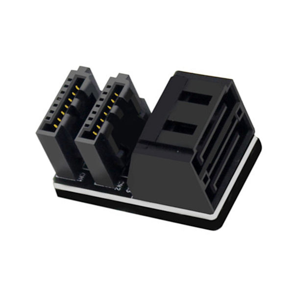 90/180 graders vinklad dubbeldäck SATA 6GB 7-stift hona till 7 stift hane-adapter för stationära datorer moderkort moderkort null - B