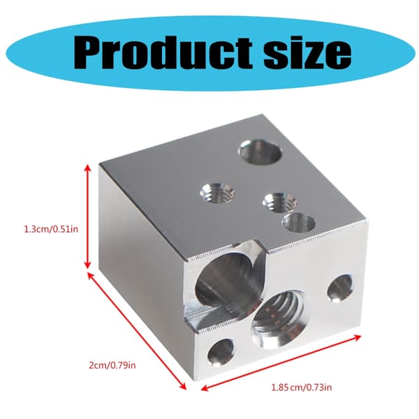 3D Printer Hotend Varmeblok Kompatibel med SV07 Ekstruder Printermodeller