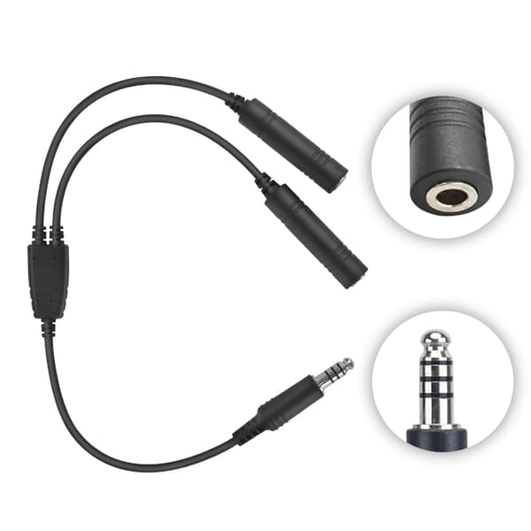 Pilot Headset Konverteringskabel Adapter för Flygkommunikation