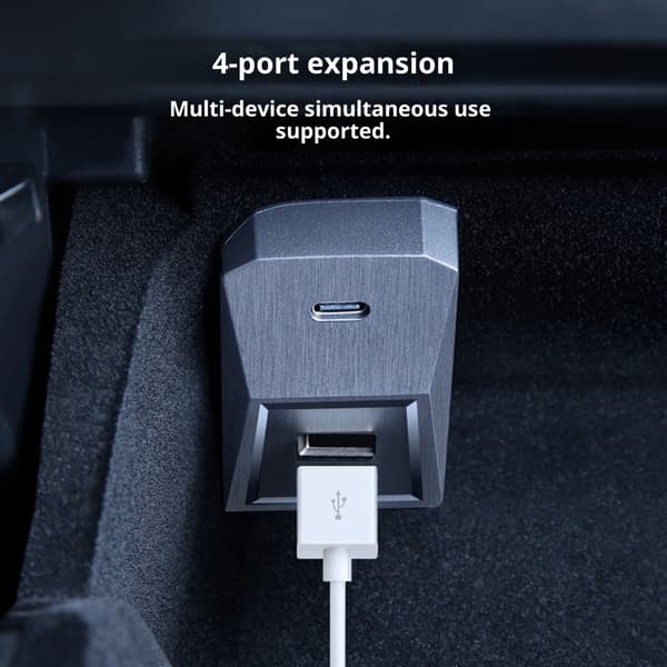 USB-hub för handskfack, bilsplitter dockningsstation USB snabbladdningsstation A
