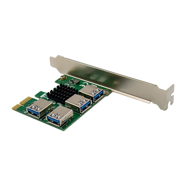 PCI för Express Multiplier PCIE USB Riser 1 till 4 USB 3.0 Hub ASM1184e PCI-E X16 för grafikkortsadapter ETH Bitcoin Mine