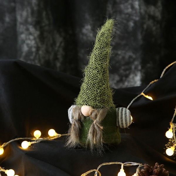 Christmas Gnome Holiday Dekoration Födelsedagspresenter Handgjorda Tomte Plysch för docka null - F