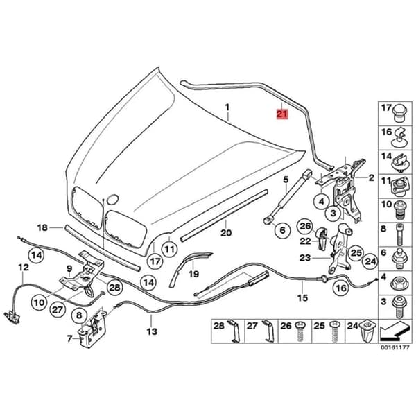 Ersättningsmotorhuv Tätningspackning Biltillbehör för E70 E71