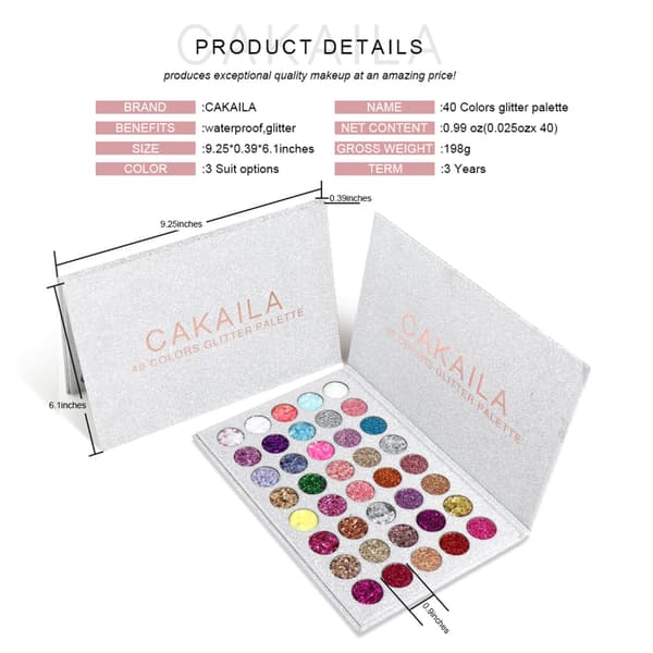 Professionell Ögonskuggspalett Present Glitter Ögonskuggspulver Hållbar