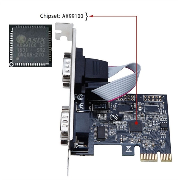 PCI Express RS232 seriell port COM & DB25 skrivare parallellport LPT expansionskort adapter omvandlare