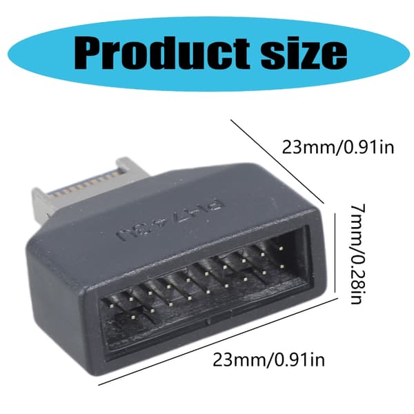 USB 3.0 19Pin 20Pin till USB C Header Adapter, Vertikal TypeE Konvertering