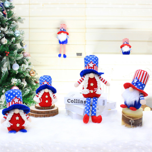 Självständighetsdagen Gnome Stripes Stars Patriotic Veterans Day Nisse Tomte Decor null - 52122 Women