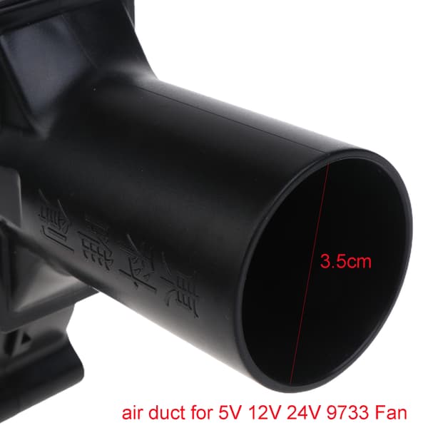 Universal 38 mm luftkanalrør til 97x97x33 mm grillventilator 12V 24V røghusventilator