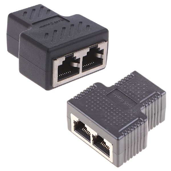 Ethernet Splitter Coupler RJ45 Splitter Connector Adapter 1 till 2-vägs kontakt för P
