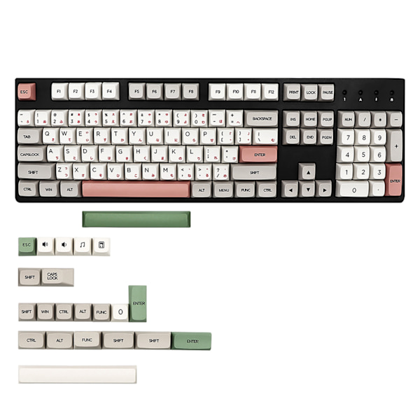 126 tangenter Keycap XDA V2 Profil 9009 Beige för Grå Tjock PBT Dye Sublimering för GH60 GK61 61 64 68 Mekaniskt Tangentbord