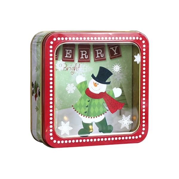 Julklapp plåtlåda metall kaka plåt förvaringslåda med lock Organizer Container Holiday Decor Party Supplies 1