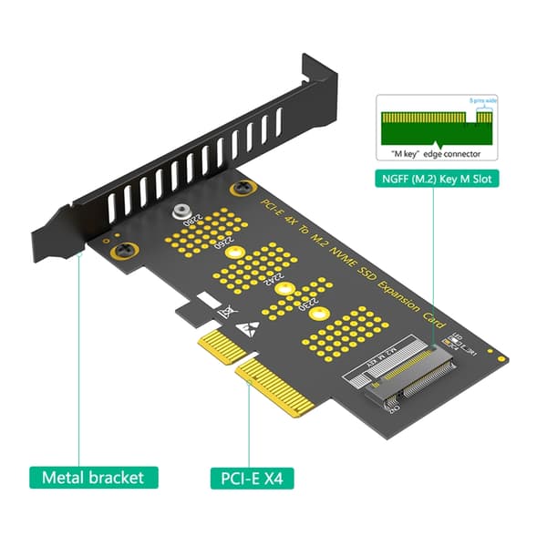 Nvme Solid Disk til PCIe 4X Konverterkort 16Gbps Til M.2 2230 2242 2260 2280