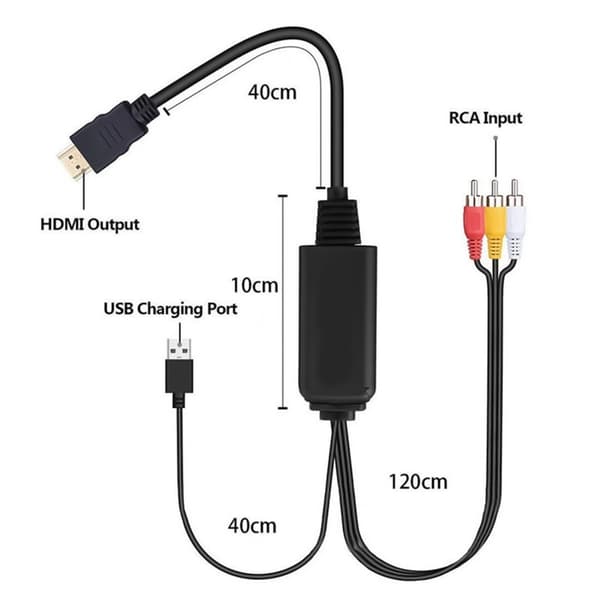 Avs til Hdmis Adaptere Video Lyd Konverter Kabel Stik og Spil NTSC Format