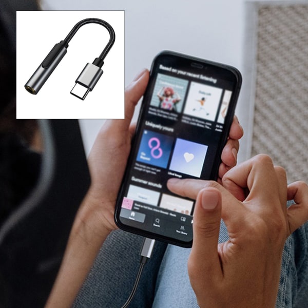 USB Typ C till 3,5 mm Audio Jack Adapter Anslutning av mobiltelefoner Typ C Kabelomvandlare för HuaWei för HTC Mobile Phone Adap