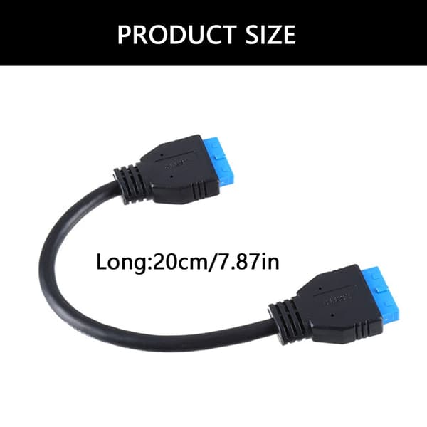 USB3.0 19PIN Header 1 til 2 Forlænger Splitter Kabel 19Pin Intern Forlængelse