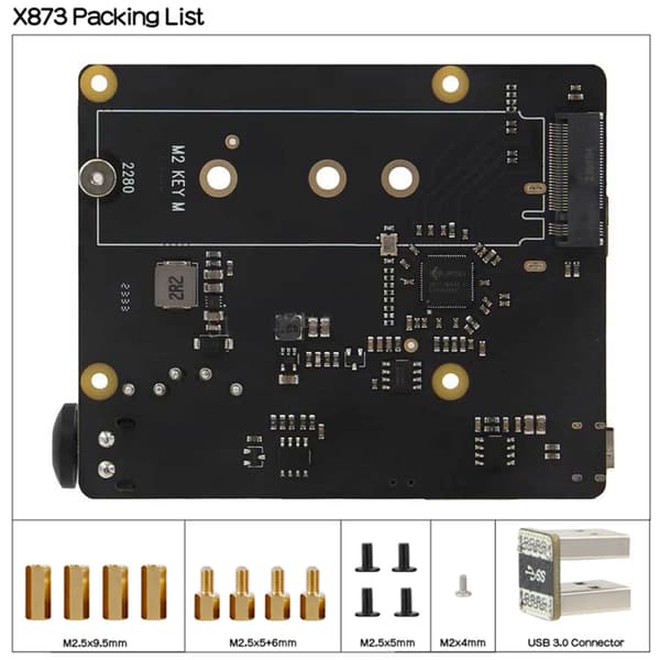 X873 M.2 Solid Disk Support Udvidelseskort Til rpi 4 Med LED-indikator