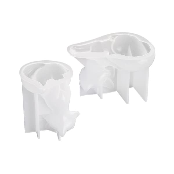 3D ræve lysform dyresilikoneform til lysfremstilling DIY håndværk harpiksforme 2 pcs