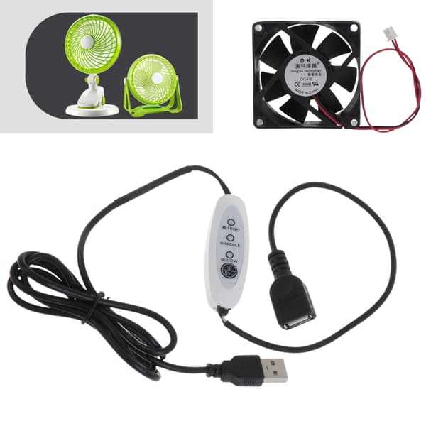 130 cm hastighetskontroller forlengelseskabel for 5V USB-vifte CPU Grafikkort