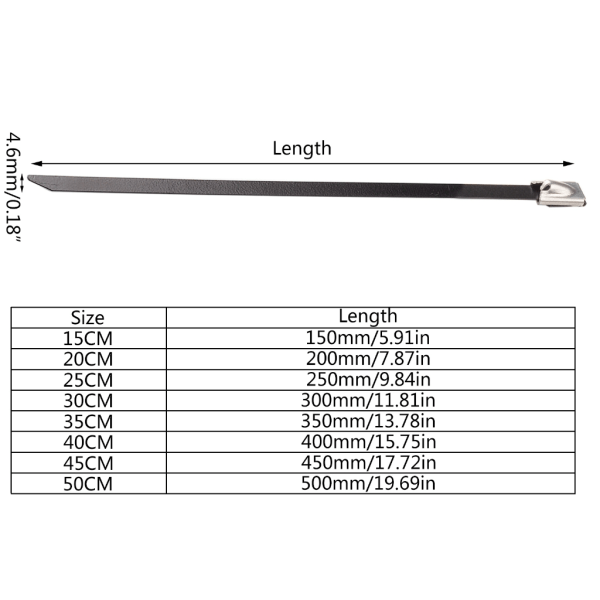 100 st hållbara och lätta metallfästen Mångsidiga metallfästen Rostfritt stål för gårdar Rör Tak inomhusbruk 4.6x500mm