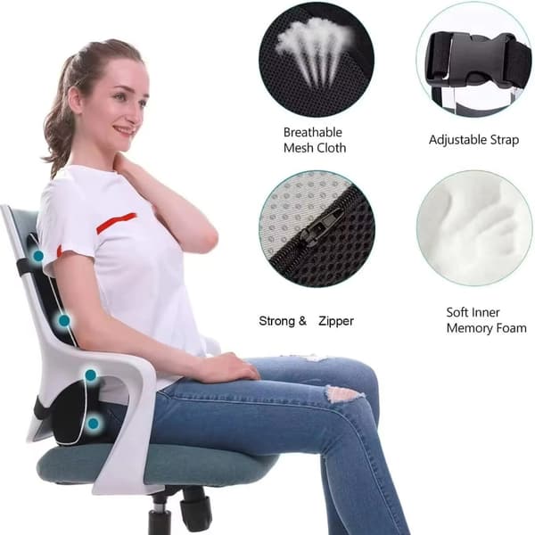 Memory Foam Lumbar Støttepute Bilsete Og Kontorstol Midjestøtte