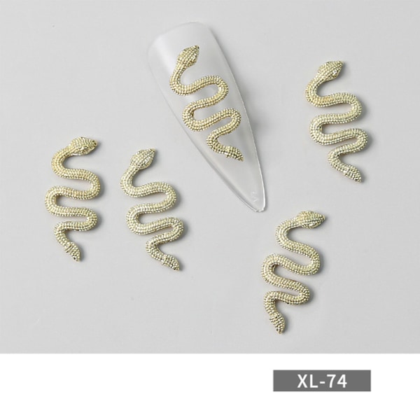Snake Nail Art Charms Legering Snake Wave Nail art 3D Nail Studs Metall Nagel Smycken Tillbehör för DIY Craft