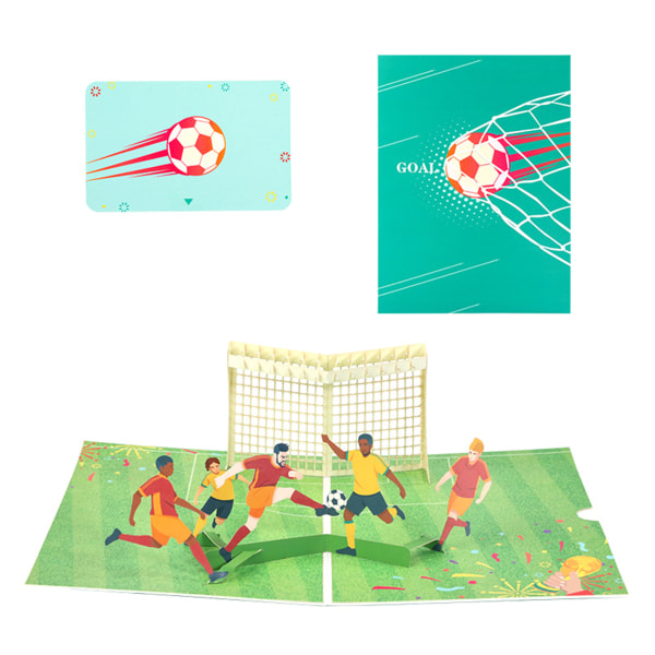 3D för pop up fotboll gratulationskort kit Festival semester papper kort för födelsedag bröllop nyår välsignelsekort