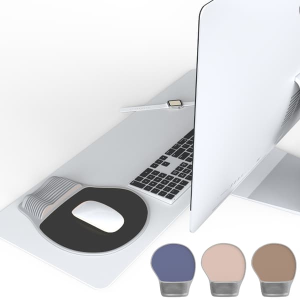 Ergonomisk Musemåtte med Massage og Håndledsstøtte med Memory Foam og Skridsikker Base Dark gray