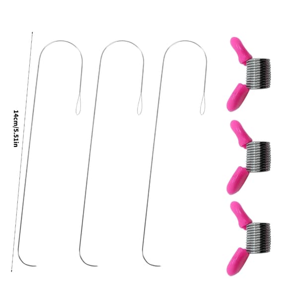 Solid Buet Perlenål med Håndtak Perlelinjeender for DIY-prosjekter